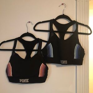 Two VS Pink sports bras